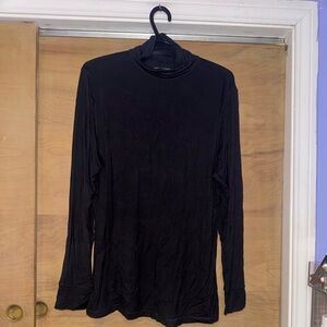 Women's Black Long-Sleeve Mock Neck Top